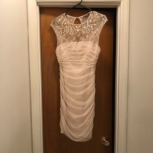 Bebe embellished beige sleeveless dress
